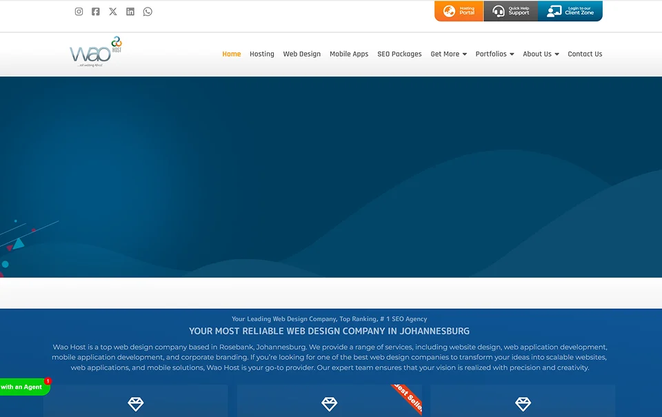 Wao Host web designer in Rosebank, Johannesburg.